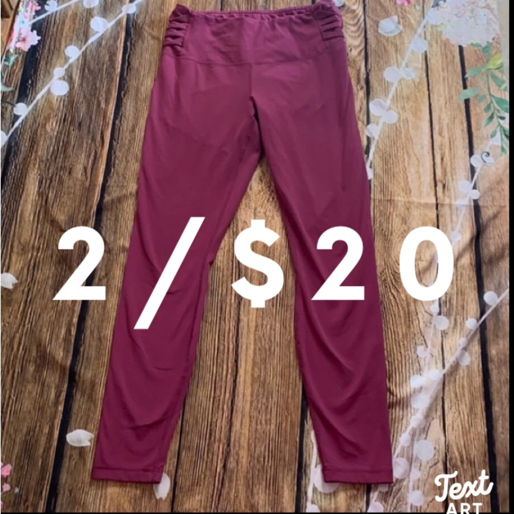 Yogalicious LUX High Rise Soft Raspberry Ruched Side Leggings